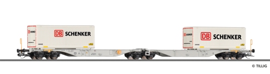 Tillig 18076 - TT - Containertragwagen Wechselbehältern DB Schenker, DB AG, Ep. VI